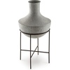 image:imageSignature Design by Ashley Estonbank Vase Distressed Cream Metal Floor Vase with Espresso Brown Stand for Faux Florals amp Seasonal Indoor Outdoor Decor 1413 W x 1413 D x 285 H1413 W x 1413 D x 28 H