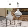 image:imageSignature Design by Ashley Estonbank Vase Distressed Cream Metal Floor Vase with Espresso Brown Stand for Faux Florals amp Seasonal Indoor Outdoor Decor 1413 W x 1413 D x 285 H1413 W x 1413 D x 28 H