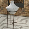 image:imageSignature Design by Ashley Estonbank Vase Distressed Cream Metal Floor Vase with Espresso Brown Stand for Faux Florals amp Seasonal Indoor Outdoor Decor 1413 W x 1413 D x 285 H1525 W x 1525 D x 35 H