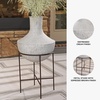 image:imageSignature Design by Ashley Estonbank Vase Distressed Cream Metal Floor Vase with Espresso Brown Stand for Faux Florals amp Seasonal Indoor Outdoor Decor 1413 W x 1413 D x 285 H1413 W x 1413 D x 28 H