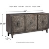 image:imageSignature Design by Ashley Fair Ridge Boho Hand Carved Wood Accent Cabinet or TV Stand Dark Gray