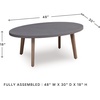 image:imageSignature Design by Ashley Francis Beach Outdoor Coffee Table WoodLook Aluminum Frame With StoneLook Top WeatherReady Outside Patio Table for Deck or Poolside 48 W x 30 D x 18 H