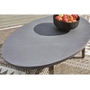image:imageSignature Design by Ashley Francis Beach Outdoor Coffee Table WoodLook Aluminum Frame With StoneLook Top WeatherReady Outside Patio Table for Deck or Poolside 48 W x 30 D x 18 H