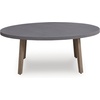 image:imageSignature Design by Ashley Francis Beach Outdoor Coffee Table WoodLook Aluminum Frame With StoneLook Top WeatherReady Outside Patio Table for Deck or Poolside 48 W x 30 D x 18 H