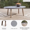 image:imageSignature Design by Ashley Francis Beach Outdoor Coffee Table WoodLook Aluminum Frame With StoneLook Top WeatherReady Outside Patio Table for Deck or Poolside 48 W x 30 D x 18 H