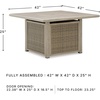 image:imageSignature Design by Ashley Haven Retreat Casual Weather Resistant Outdoor Fire Pit Table with 50000 BTU Burner Beige