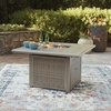 image:imageSignature Design by Ashley Haven Retreat Casual Weather Resistant Outdoor Fire Pit Table with 50000 BTU Burner Beige