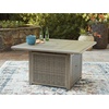 image:imageSignature Design by Ashley Haven Retreat Casual Weather Resistant Outdoor Fire Pit Table with 50000 BTU Burner Beige