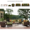 image:imageSignature Design by Ashley Horizon Hall Outdoor End Table Round 22 WoodLook Patio Side Table Aluminum with Tapered Legs Casual Modern Patio Furniture Accent for Porches TwoTone Brown