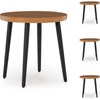 image:imageSignature Design by Ashley Horizon Hall Outdoor End Table Round 22 WoodLook Patio Side Table Aluminum with Tapered Legs Casual Modern Patio Furniture Accent for Porches TwoTone Brown