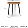image:imageSignature Design by Ashley Horizon Hall Outdoor End Table Round 22 WoodLook Patio Side Table Aluminum with Tapered Legs Casual Modern Patio Furniture Accent for Porches TwoTone Brown