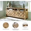 image:imageSignature Design by Ashley Hudwick Farmhouse 4Door Accent Cabinet with 2 Adjustable Shelves Light Brown