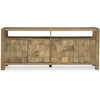 image:imageSignature Design by Ashley Hudwick Farmhouse 4Door Accent Cabinet with 2 Adjustable Shelves Light Brown