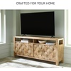 image:imageSignature Design by Ashley Hudwick Farmhouse 4Door Accent Cabinet with 2 Adjustable Shelves Light Brown
