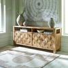 image:imageSignature Design by Ashley Hudwick Farmhouse 4Door Accent Cabinet with 2 Adjustable Shelves Light Brown