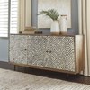 image:imageSignature Design by Ashley Kerrings Modern Glam Accent Cabinet Brown Black and WhiteRustic