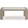 image:imageSignature Design by Ashley Kimpton Isle Contemporary Outdoor Fade and Rust Resistant Coffee Table with Stone Tabletop Light BrownKimpton Isle Rectangular Cocktail Table