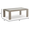 image:imageSignature Design by Ashley Kimpton Isle Contemporary Outdoor Fade and Rust Resistant Coffee Table with Stone Tabletop Light BrownKimpton Isle Rectangular Cocktail Table
