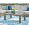 image:imageSignature Design by Ashley Kimpton Isle Contemporary Outdoor Fade and Rust Resistant Coffee Table with Stone Tabletop Light BrownKimpton Isle Rectangular Cocktail Table