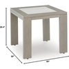 image:imageSignature Design by Ashley Kimpton Isle Contemporary Outdoor Fade and Rust Resistant Coffee Table with Stone Tabletop Light BrownKimpton Isle Square End Table