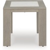 image:imageSignature Design by Ashley Kimpton Isle Contemporary Outdoor Fade and Rust Resistant Coffee Table with Stone Tabletop Light BrownKimpton Isle Square End Table