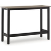 image:imageSignature Design by Ashley Moondance Contemporary Outdoor Weather Resistant Counter Table and 2 Bar Stools Set of 3 Black amp Light Brown