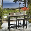 image:imageSignature Design by Ashley Moondance Contemporary Outdoor Weather Resistant Counter Table and 2 Bar Stools Set of 3 Black amp Light Brown