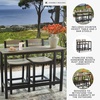 image:imageSignature Design by Ashley Moondance Contemporary Outdoor Weather Resistant Counter Table and 2 Bar Stools Set of 3 Black amp Light Brown
