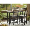image:imageSignature Design by Ashley Moondance Contemporary Outdoor Weather Resistant Counter Table and 2 Bar Stools Set of 3 Black amp Light Brown