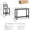 image:imageSignature Design by Ashley Moondance Contemporary Outdoor Weather Resistant Counter Table and 2 Bar Stools Set of 3 Black amp Light Brown