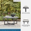 image:imageSignature Design by Ashley North Island Outdoor Coffee Table Contemporary Patio Table With Marble Look Sintered Stone Top RustResistant Aluminum for Porch or Patio Gray