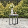 image:imageSignature Design by Ashley North Island Outdoor Side Table PowderCoated Aluminum MarbleLook Sintered Stone Top for Porch or Patio Seating Accent Gray