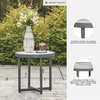 image:imageSignature Design by Ashley North Island Outdoor Side Table PowderCoated Aluminum MarbleLook Sintered Stone Top for Porch or Patio Seating Accent Gray