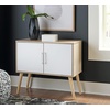 image:imageSignature Design by Ashley Orinfield Contemporary Accent Cabinet with 2 Doors Dark BrownLight Brown