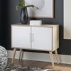image:imageSignature Design by Ashley Orinfield Contemporary Accent Cabinet with 2 Doors Dark BrownLight Brown