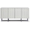 image:imageSignature Design by Ashley Ornawel Contemporary 4Door Accent Cabinet with 2 Shelves Step Pattern and Lightly Distressed Finish White