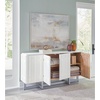 image:imageSignature Design by Ashley Ornawel Contemporary 4Door Accent Cabinet with 2 Shelves Step Pattern and Lightly Distressed Finish White