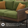 image:imageSignature Design by Ashley Oval Outdoor Coffee Table TwoTone BrownCasual