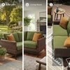 image:imageSignature Design by Ashley Oval Outdoor Coffee Table TwoTone BrownCasual