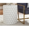 image:imageSignature Design by Ashley Polly Geometric Honeycomb Indoor Outdoor Accent Stool or Table WhiteHoneycomb