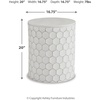 image:imageSignature Design by Ashley Polly Geometric Honeycomb Indoor Outdoor Accent Stool or Table WhiteHoneycomb