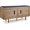 image:imageSignature Design by Ashley Quintavious Casual Accent Cabinet with AntiTipping Light Brown amp Black