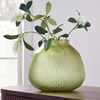 image:imageSignature Design by Ashley Scottyard Vase Olive Green Carved Glass Vase for IndoorOutdoor Styling Watertight Accent for Fresh Florals and Greenery 55 W x 55 D x 1725 HLight Green
