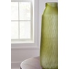 image:imageSignature Design by Ashley Scottyard Vase Olive Green Carved Glass Vase for IndoorOutdoor Styling Watertight Accent for Fresh Florals and Greenery 55 W x 55 D x 1725 HLight Green