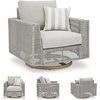 image:imageSignature Design by Ashley Seton Creek Casual Outdoor Weather Resistant Swivel Lounge Chair with Removable Cushion Gray