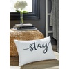 image:imageSignature Design by Ashley Tannerton Scandinavian Rectangular IndoorOutdoor Pillow with Scripted Accent 22 x 14 White amp Black