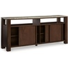 image:imageSignature Design by Ashley Tobinville Contemporary 4Door Accent Cabinet with Fixed Shelves Dark Brown