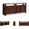 image:imageSignature Design by Ashley Tobinville Contemporary 4Door Accent Cabinet with Fixed Shelves Dark Brown