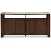image:imageSignature Design by Ashley Tobinville Contemporary 4Door Accent Cabinet with Fixed Shelves Dark Brown