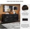 image:imageSignature Design by Ashley Vallisburg Casual Accent Cabinet with 3 Doors and Adjustable Shelves Black amp Light Brown